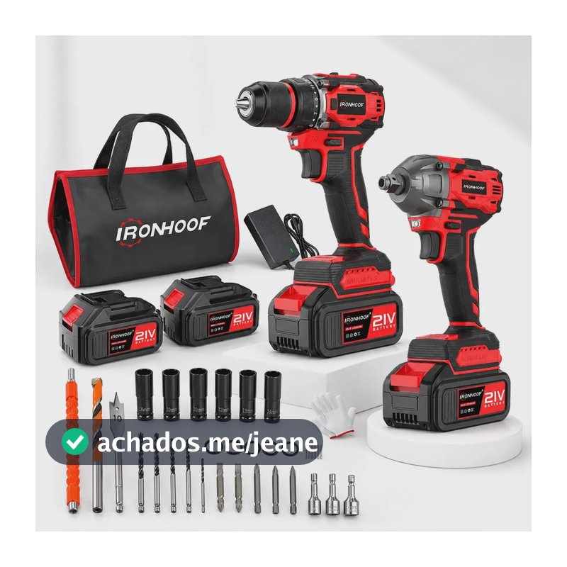 Kit 2 Chaves De Impacto Parafusadeira Furadeira 2 Bateria