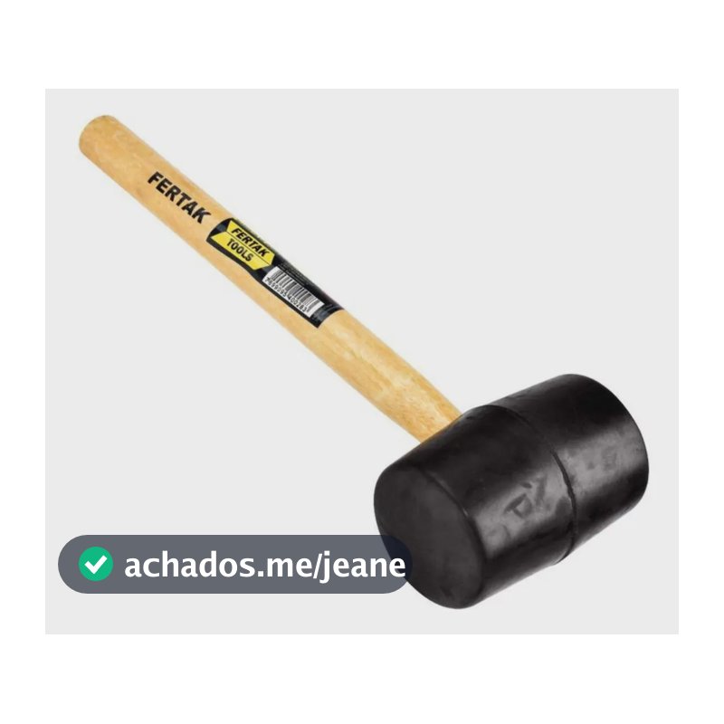 Martelo de Borracha Fertak Madeira 40mm 8oz Cabo Ergonômico