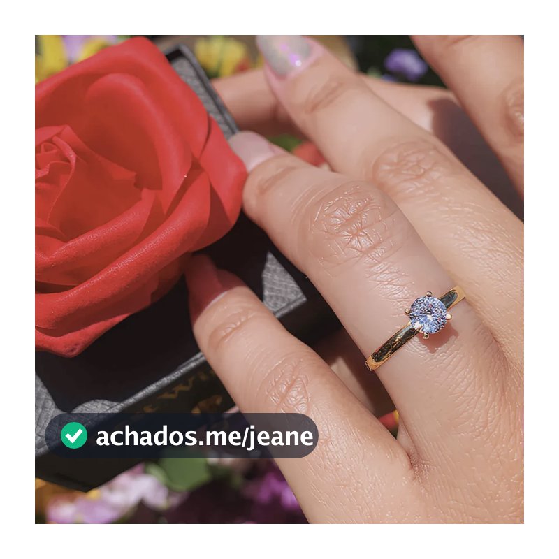 Anel Solitário Lírio Ouro18k Casamento Pedido Noivado Ouro