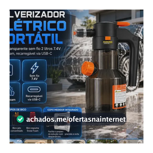Pulverizador Elétrico Snow Foam para Carro, Moto e Jardim – 2 L