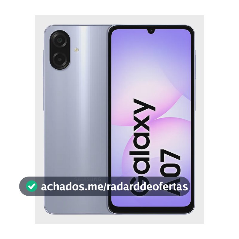 Celular Samsung Galaxy A07 128gb, 4gb, Câmera 50mp, Tela 6.7 , Proteção Ip54, Processador 6nm - Violeta