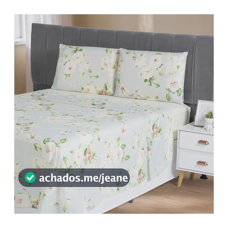 Jogo De Lençol Queen 400 Fios 4 Peças Toque Macio Conforto Floral Confort