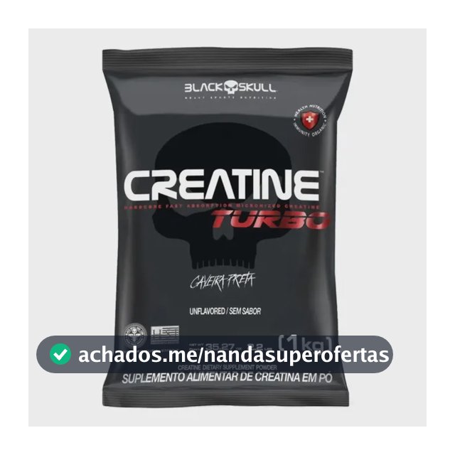 Creatina Black Skull Caveira Preta Turbo em pó Sem sabor x 1kg