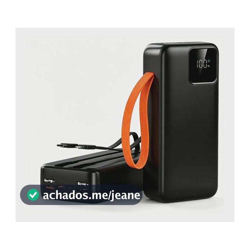 Power Bank 30.000mah Carga 22,5w Proteção Preto