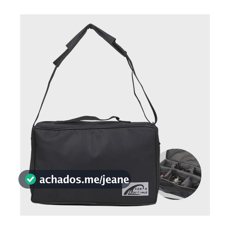 Bolsa Porta Carretilha, Molinete Costa Maritima 6 Divisórias Cor Preto