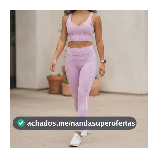 Conjunto Alo Yoga Feminino Top E Legging Rosa