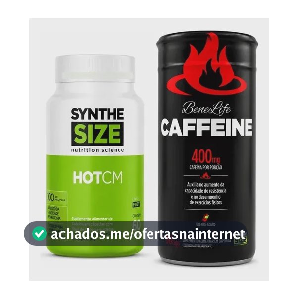 Kit Synthesize Hotcm 60 Caps + Caffeine 90 Caps Cafeína Tcm Sem Sabor