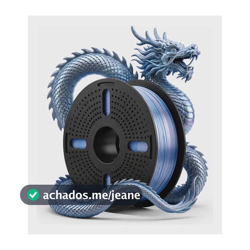 Filamento Impressora 3d Pla Silk Duo Color 1.75 Print Pulse Azul Prata