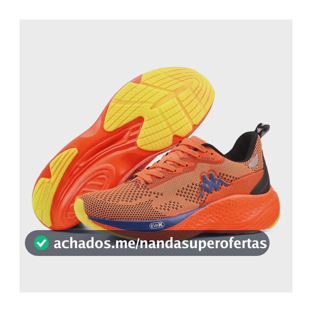 Tênis Kappa Pulse Rx Unissex Corrida Conforto Laranja-royal 42