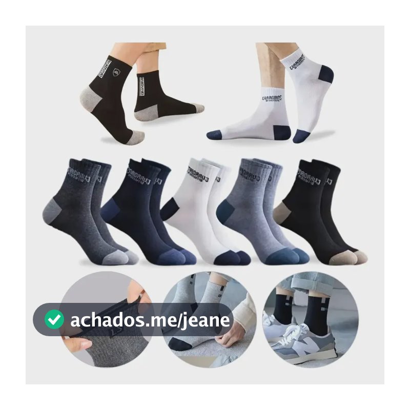 Kit 12 Pares Meias Cano Longo Masculino Adulto Oferta Variadas Escuras 40-46