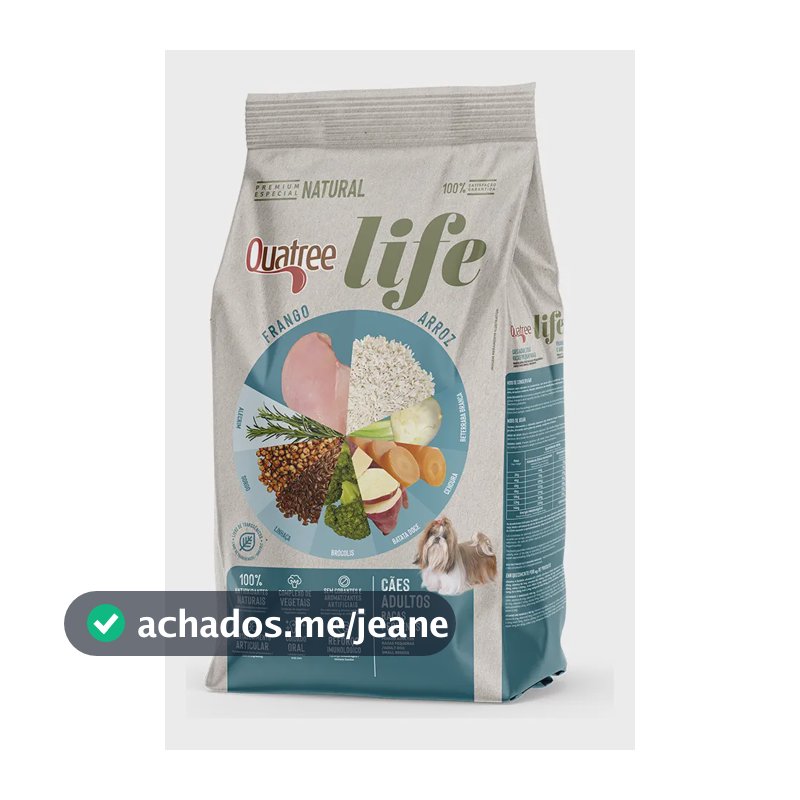 Ração Quatree Life Cão Adulto Raça Pequena Frango/Arroz 15kg
