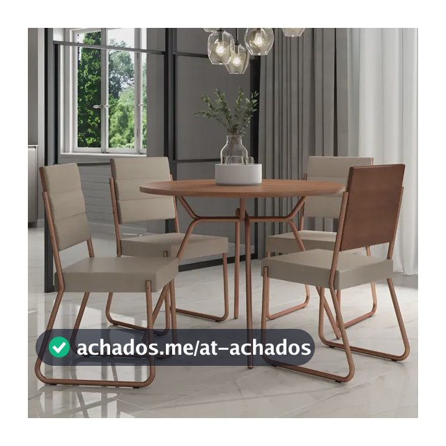 Conjunto Sala de Jantar 4 Cadeiras San Francisco Carraro Freijó com Rosê