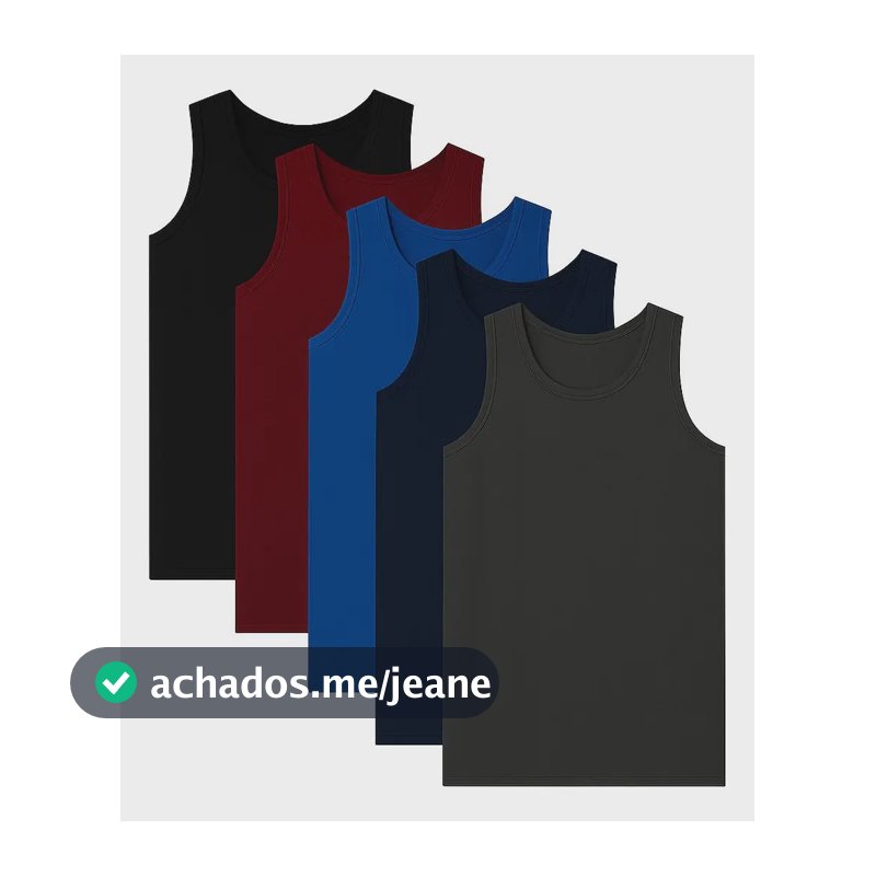 Kit Regata Masculina Básica Academia Dry Fit Lisa Promoção Kit 5 Cores Sortidas Liso G