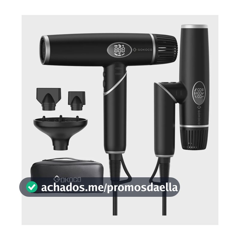 Secador De Cabelo Gd045 3em1 Portátil Dobrável 127v-220v Preto 127/220v