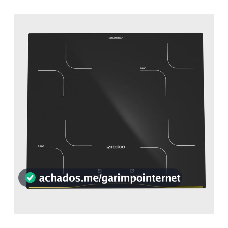 Cooktop de Indução 4 Bocas com Função Turbo, Timer e Painel Touch Cor Preto - Realce