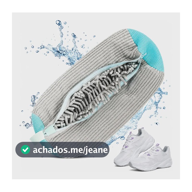 Saco Para Maquina Lavar Tênis Sapatos Protetor Anti-estrago Cinza