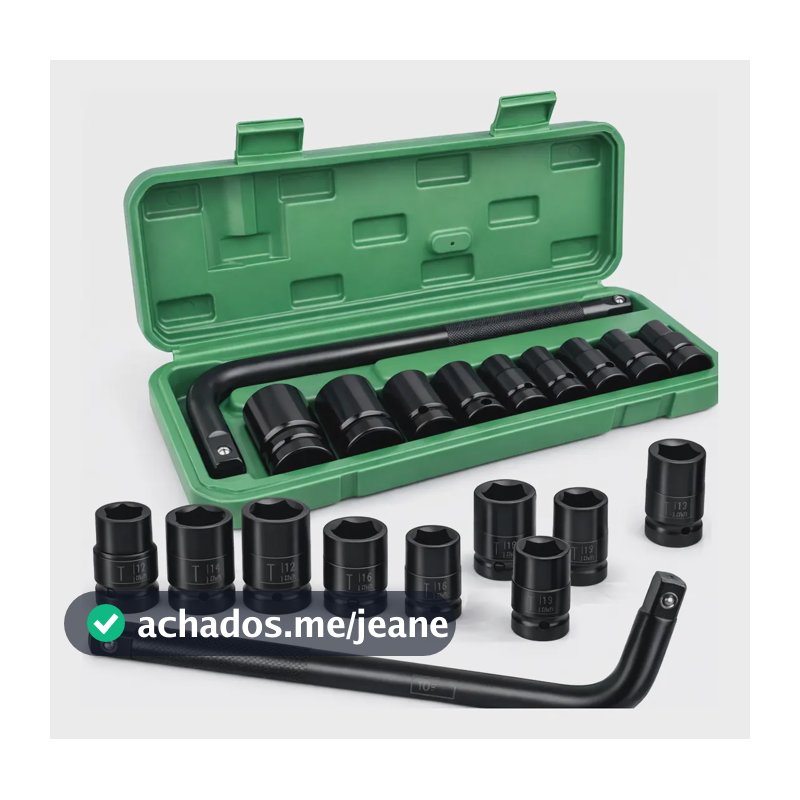 Kit Jogo Soquete Pito Cachimbo Impacto 1/2 Sextavado 0