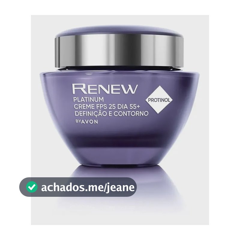 Creme Facial Avon Renew Platinum Dia 55+ FPS 25 Antirrugas Hipoalergênico 50g
