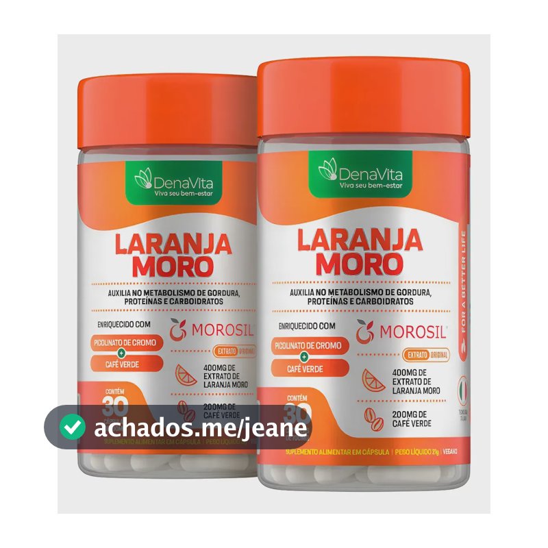 Kit 2x Laranja Moro Morosil Cromo Café Verde - Denavita Extrato De Laranja Moro - Denavita
