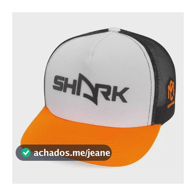Boné Shark Cappe Branco Laranja E Preto Tamanho Un