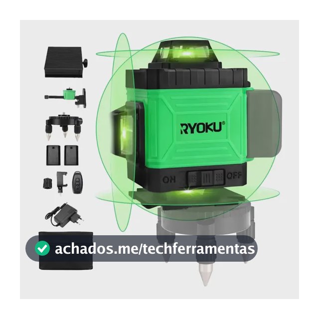 Nível Laser 16 Linhas 4d Verde 360° Autonivelante 2 Baterias