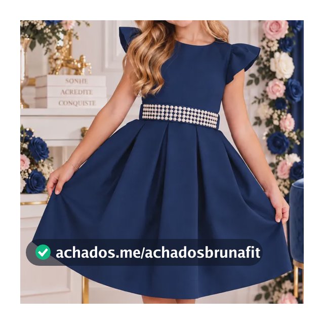 Vestido Infantil Luxo Peróla Moda Meninas Festa Mini Diva