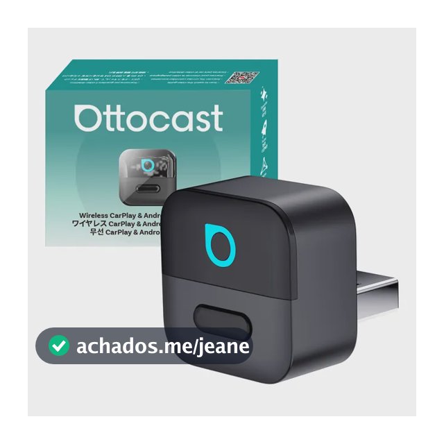 Ottocast Adaptador Carplay/android Auto Wireless Com Botão, Conversor Usb Bluetooth Para Carro, Transforma Carplay/android Auto Com Fio Em Sem Fio Compatível Com iPhone/android Plug And Play