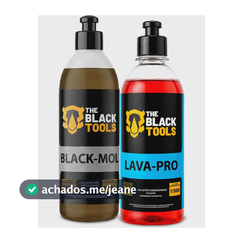 Kit Shampoo Automotivo Neutro Limpeza Kit Completo Lavar Carro Moto Lava-pro Black-mol The Black Tools