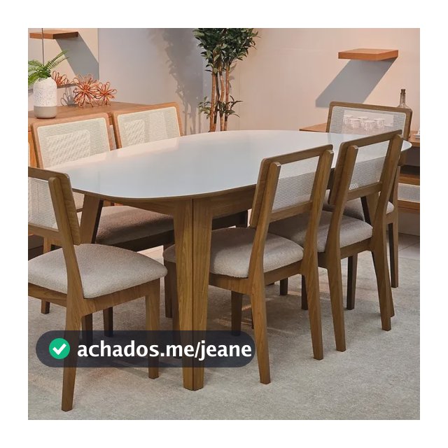 Conjunto Jantar Mesa Orgânica 180cm 6 Cadeiras Com Tela Ca35 Cesare Escuro