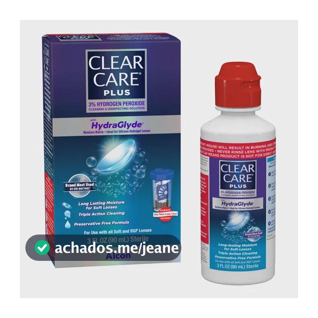Solução De Limpeza De Lentes De Contato Clear Care Plus 90ml