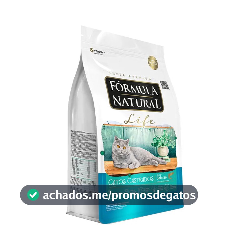Ração Fórmula Natural Life Gatos Castrados Sabor Salmão 10,1 Kg