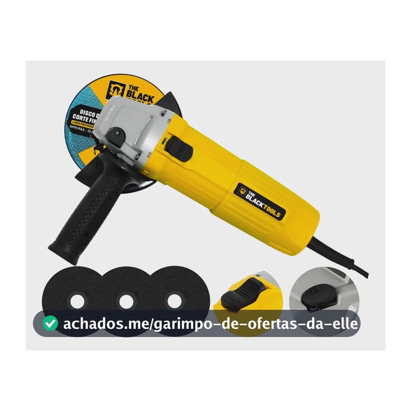 Kit Esmerilhadeira Angular Profissional 4.1/2 780w 3 Discos Amarelo 127v