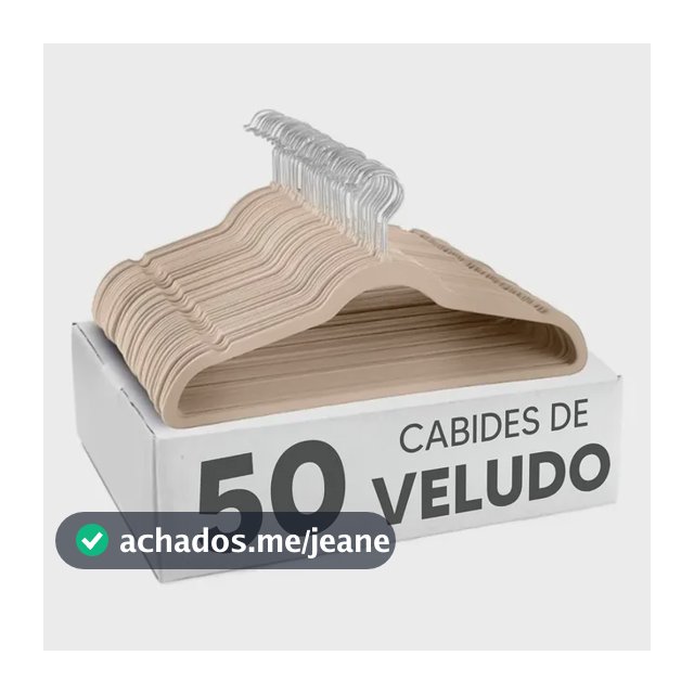 Kit 50 Cabides Kparts Aveludado Preto E Cinza Bege