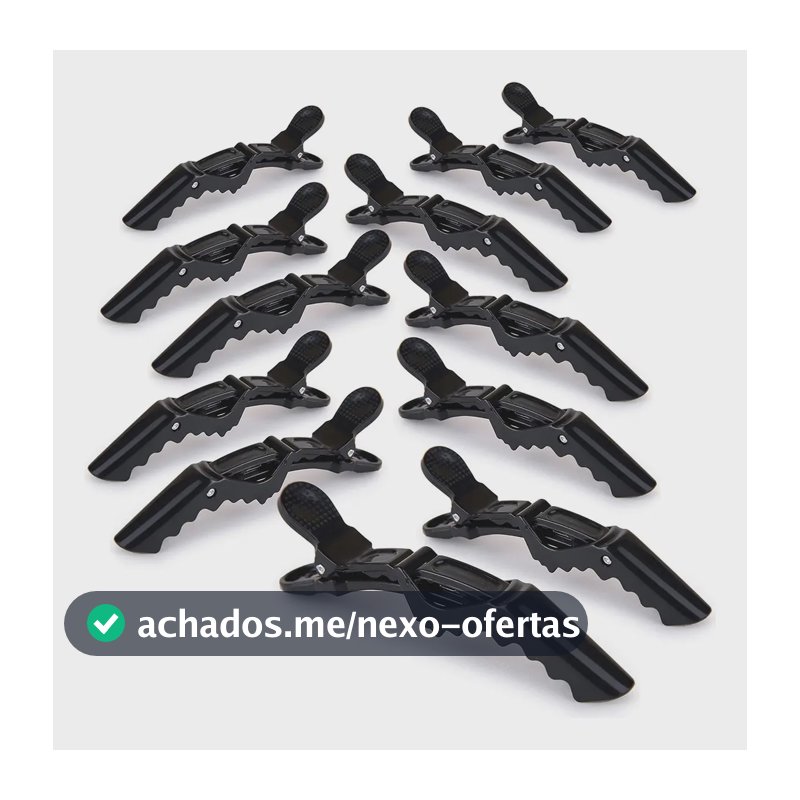 Kit 12 Presilhas Prendedor De Cabelo Bico Jacaré Crocodilo Arte Sedução Presilha Cabeleireiro Penteado