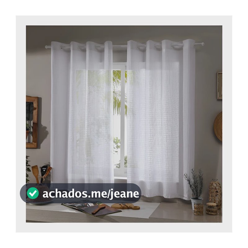 Cortina Cozinha Renda Duplex Brisa 3,00x1,20 Bella Janela Cor Branco 10