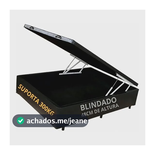 Cama Baú Casal Com 30cm De Prof. Blindado Luxo