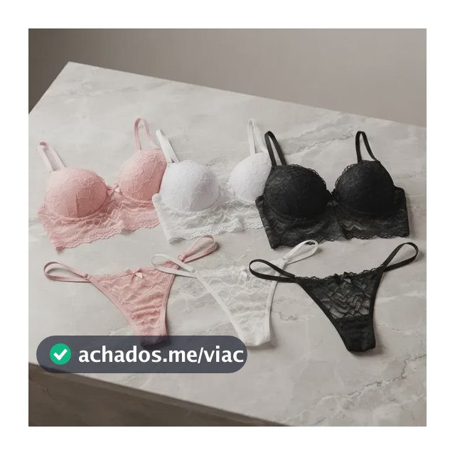 Lingerie Cropped Kit C/3 Conjuntos De Lingerie Tanga Fio