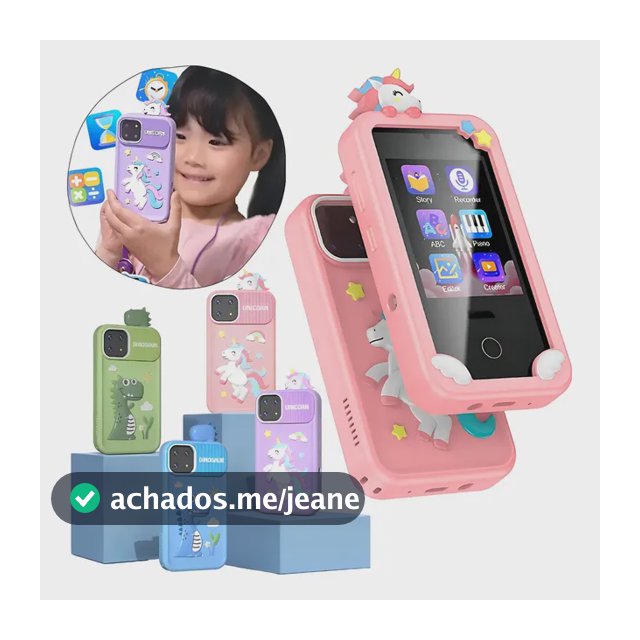 Celular Infantil Telefone De Brinquedo Criança Unicórnio Din Cor Rosa