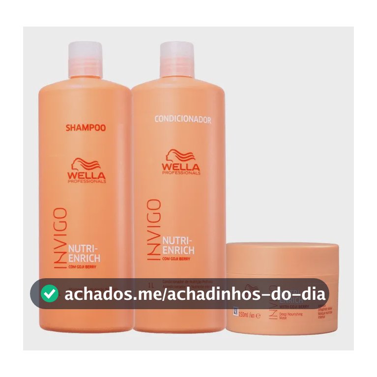 Wella Invigo Nutri Enrich Kit Shampoo/Condicionador 1l, Máscara 150ml