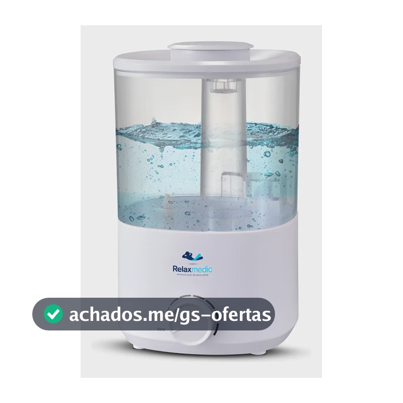 Umidificador Ayro 2l Com Névoa Contínua Relaxmedic Branco 127/220v
