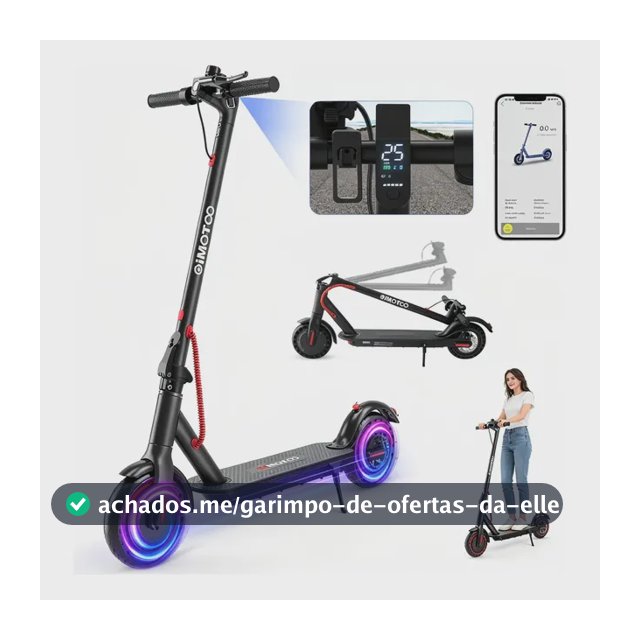 Oimotoo Patinete Scooter Elétrico 350w Dobrável C/bluetooth Preto Oimotoo