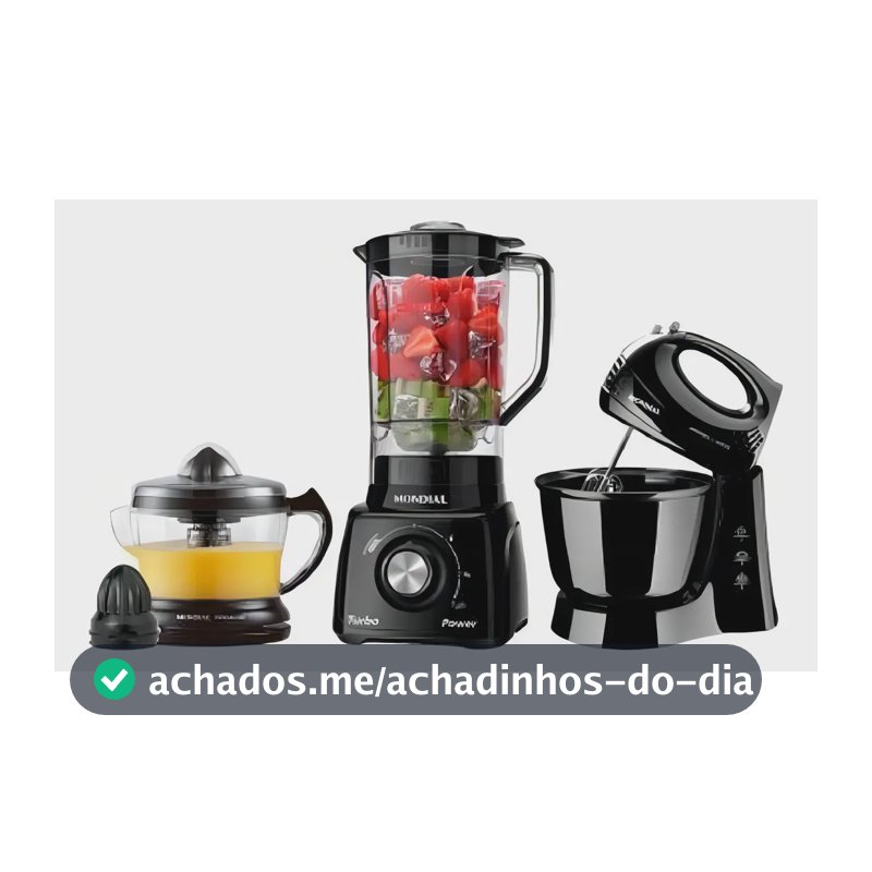 Kit Cozinha Mondial Liquidificador Batedeira E Espremedor KT-105-B