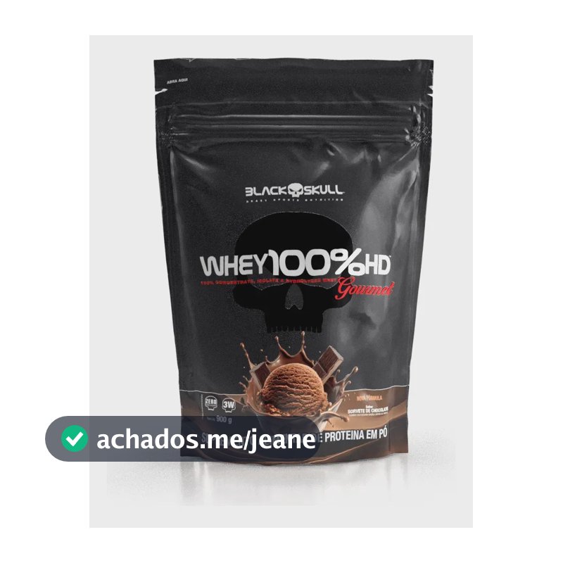 Whey 100%hd Gourmet 900g Refil Black Skull Sabor Chocolate