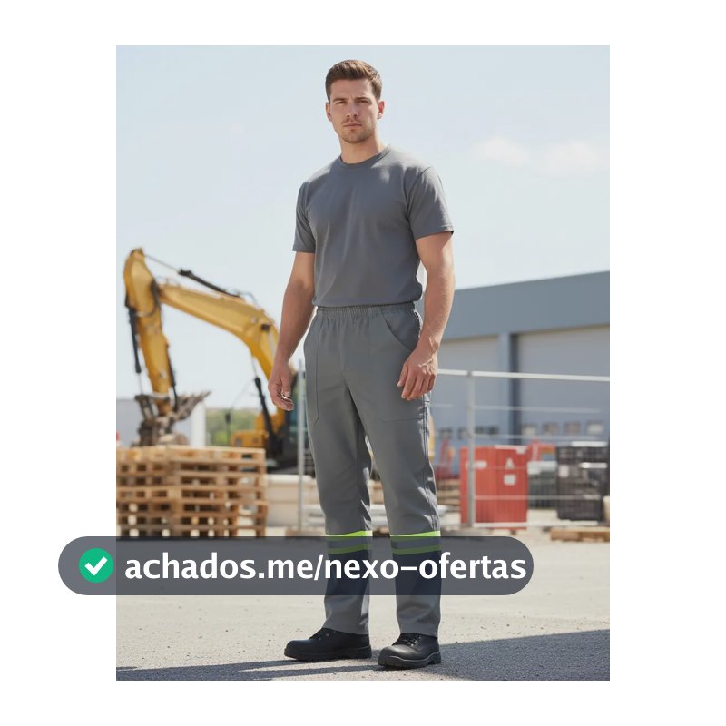 Calça De Brim Uniforme Profissional Com Faixa Refletiva
