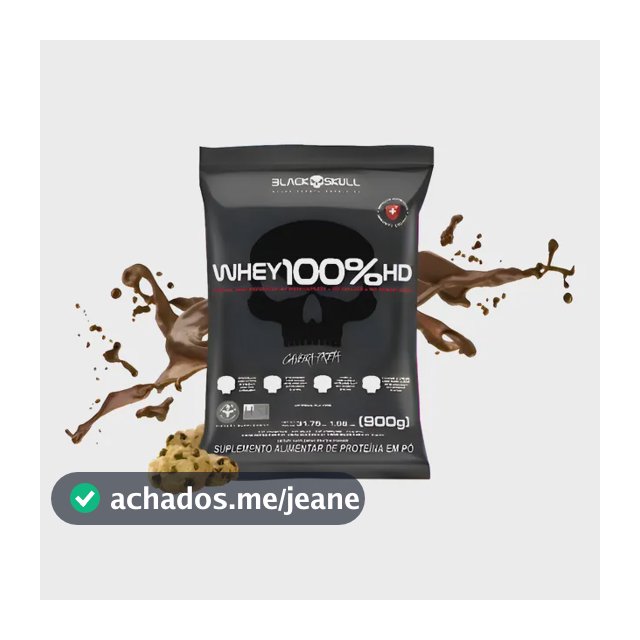 Whey 100% Hd Refil 900g Black Skull Sabor Cookies&cream Cookies