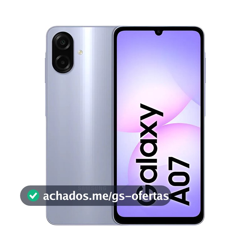 Celular Samsung Galaxy A07 128gb, 4gb, Câmera 50mp, Tela 6.7 , Proteção Ip54, Processador 6nm - Violeta