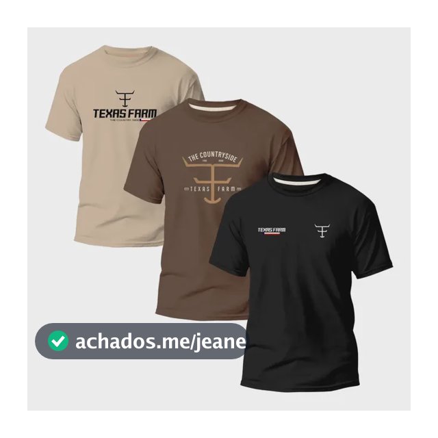 Kit 3 Camisetas Masculina Moda Country Rodeio Texas V3