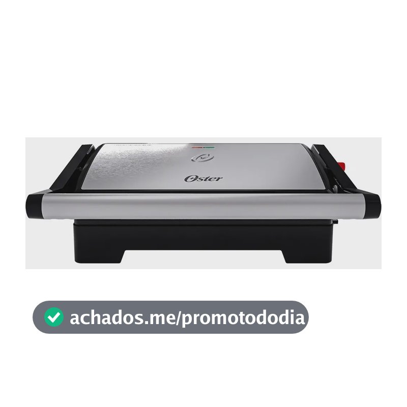 Mini Grill Elétrico de Inox Oster 2 Em 1 220V 1000W OGRL230