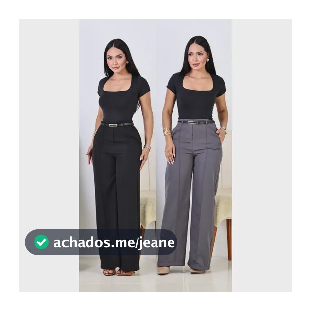 Kit 2 Calça Pantalona Feminina Alfaiataria Elegante C/ Cinto