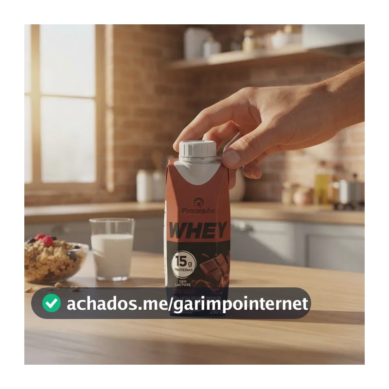 Kit 12 Bebidas Lácteas Piracanjuba Whey 15g Chocolate 250 mL